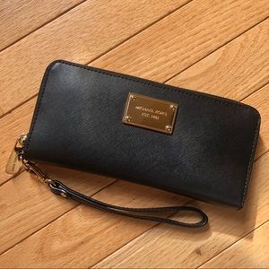 MK Leather Wristlet